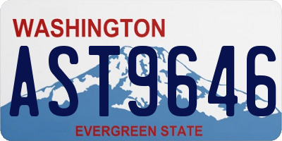 WA license plate AST9646