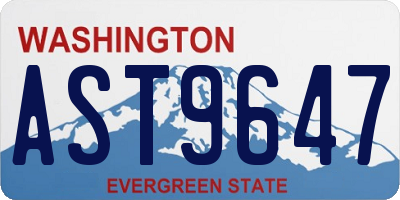 WA license plate AST9647