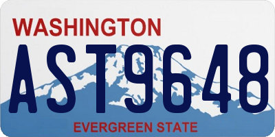 WA license plate AST9648