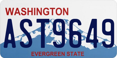 WA license plate AST9649