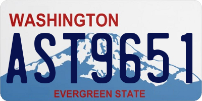 WA license plate AST9651