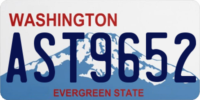 WA license plate AST9652