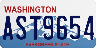 WA license plate AST9654