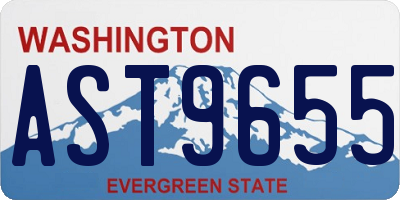 WA license plate AST9655