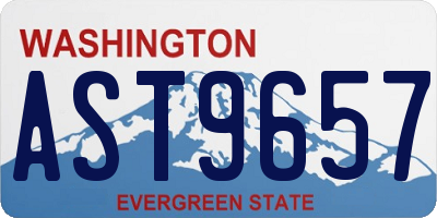 WA license plate AST9657