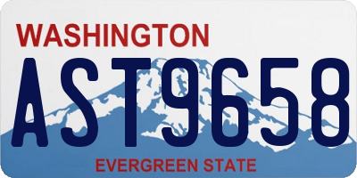 WA license plate AST9658