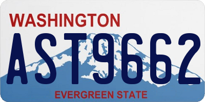 WA license plate AST9662