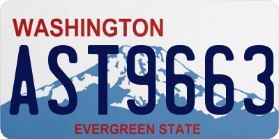 WA license plate AST9663