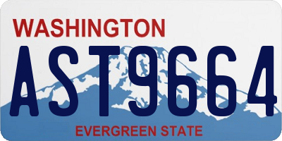WA license plate AST9664
