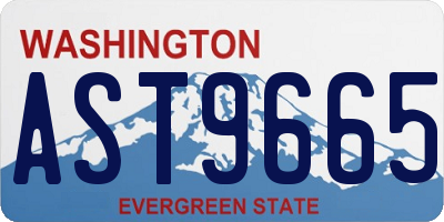WA license plate AST9665
