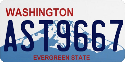WA license plate AST9667