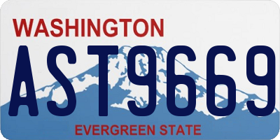 WA license plate AST9669