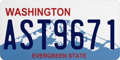 WA license plate AST9671