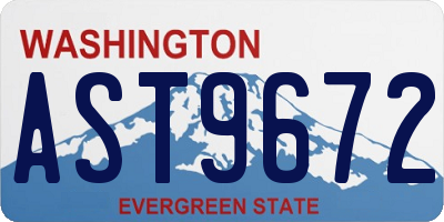 WA license plate AST9672