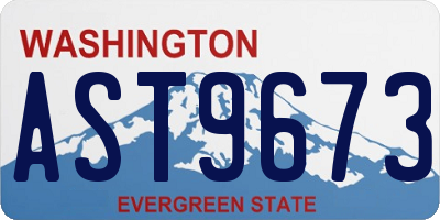 WA license plate AST9673