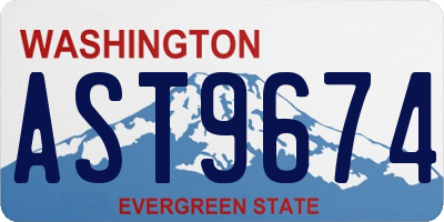 WA license plate AST9674