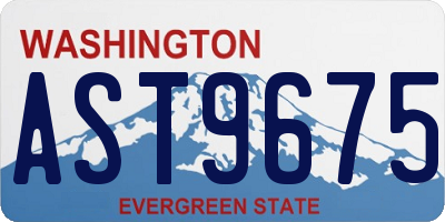 WA license plate AST9675