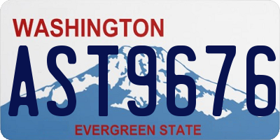 WA license plate AST9676