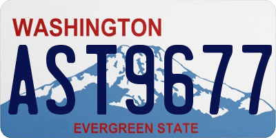 WA license plate AST9677