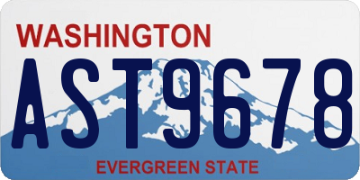 WA license plate AST9678