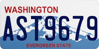 WA license plate AST9679