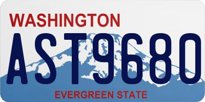 WA license plate AST9680