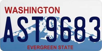 WA license plate AST9683