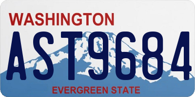 WA license plate AST9684