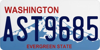WA license plate AST9685