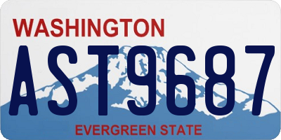WA license plate AST9687
