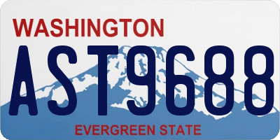 WA license plate AST9688