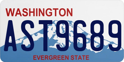 WA license plate AST9689