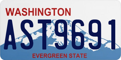 WA license plate AST9691