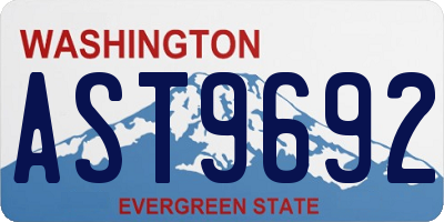 WA license plate AST9692