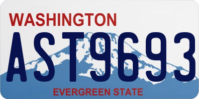 WA license plate AST9693