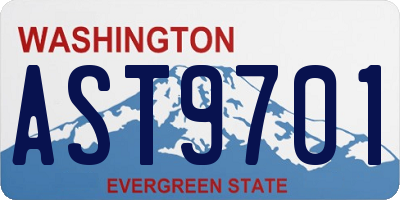 WA license plate AST9701