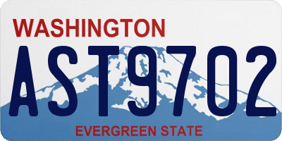 WA license plate AST9702