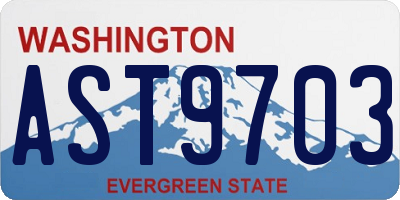 WA license plate AST9703