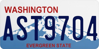 WA license plate AST9704