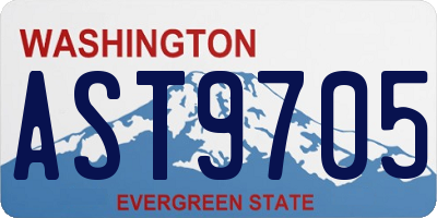 WA license plate AST9705