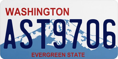 WA license plate AST9706