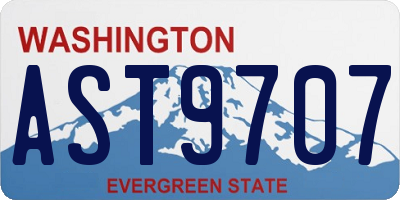WA license plate AST9707