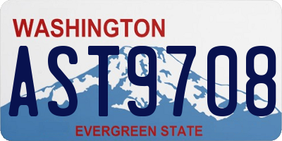 WA license plate AST9708