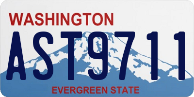 WA license plate AST9711