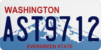 WA license plate AST9712