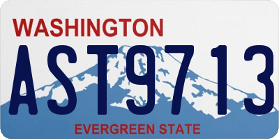 WA license plate AST9713