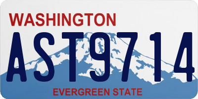 WA license plate AST9714