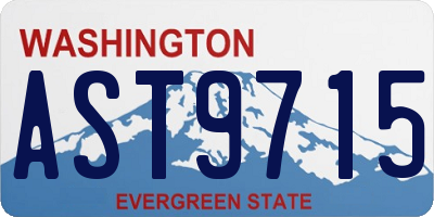 WA license plate AST9715
