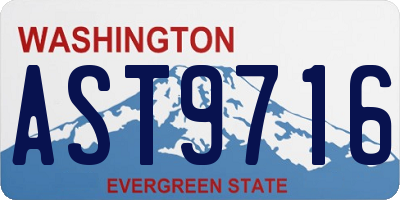 WA license plate AST9716