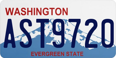 WA license plate AST9720